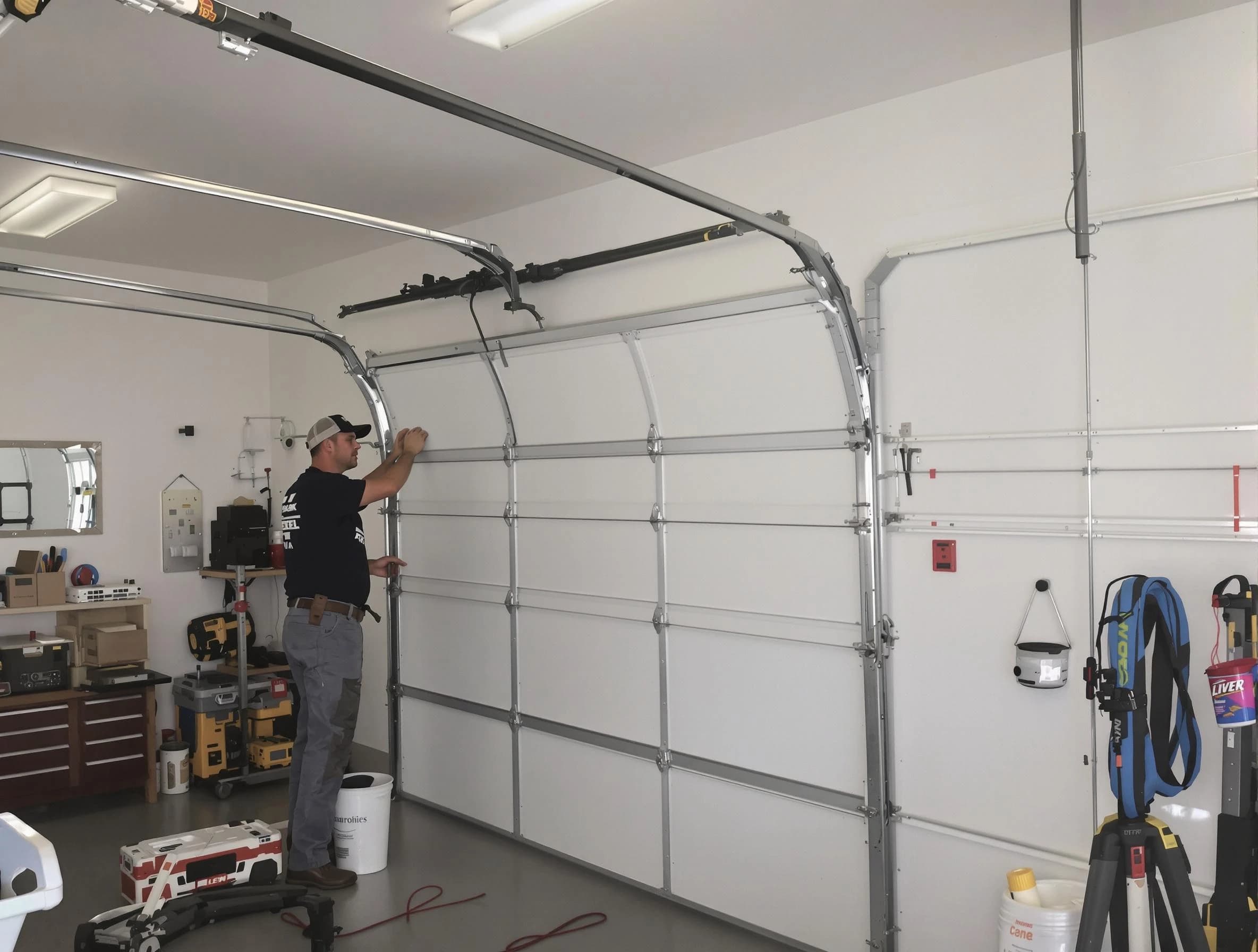 Peoria Garage Door Repair team installing new garage door in Peoria