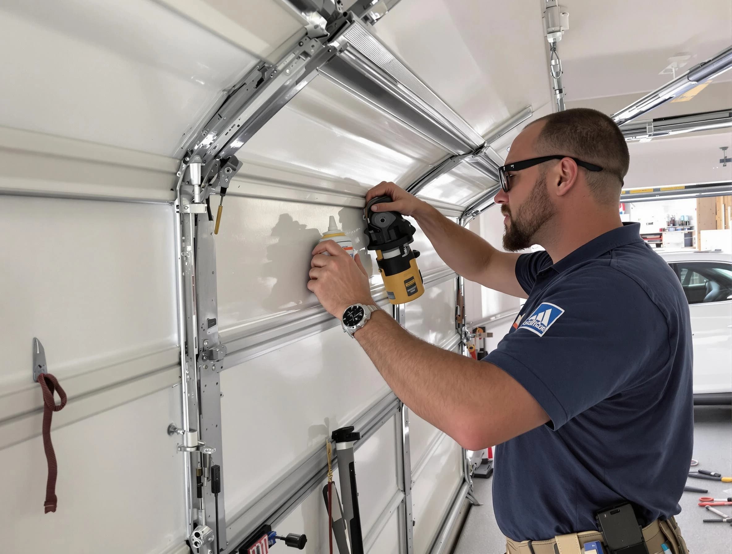 Peoria Garage Door Repair technician performing comprehensive noise reduction service in Peoria