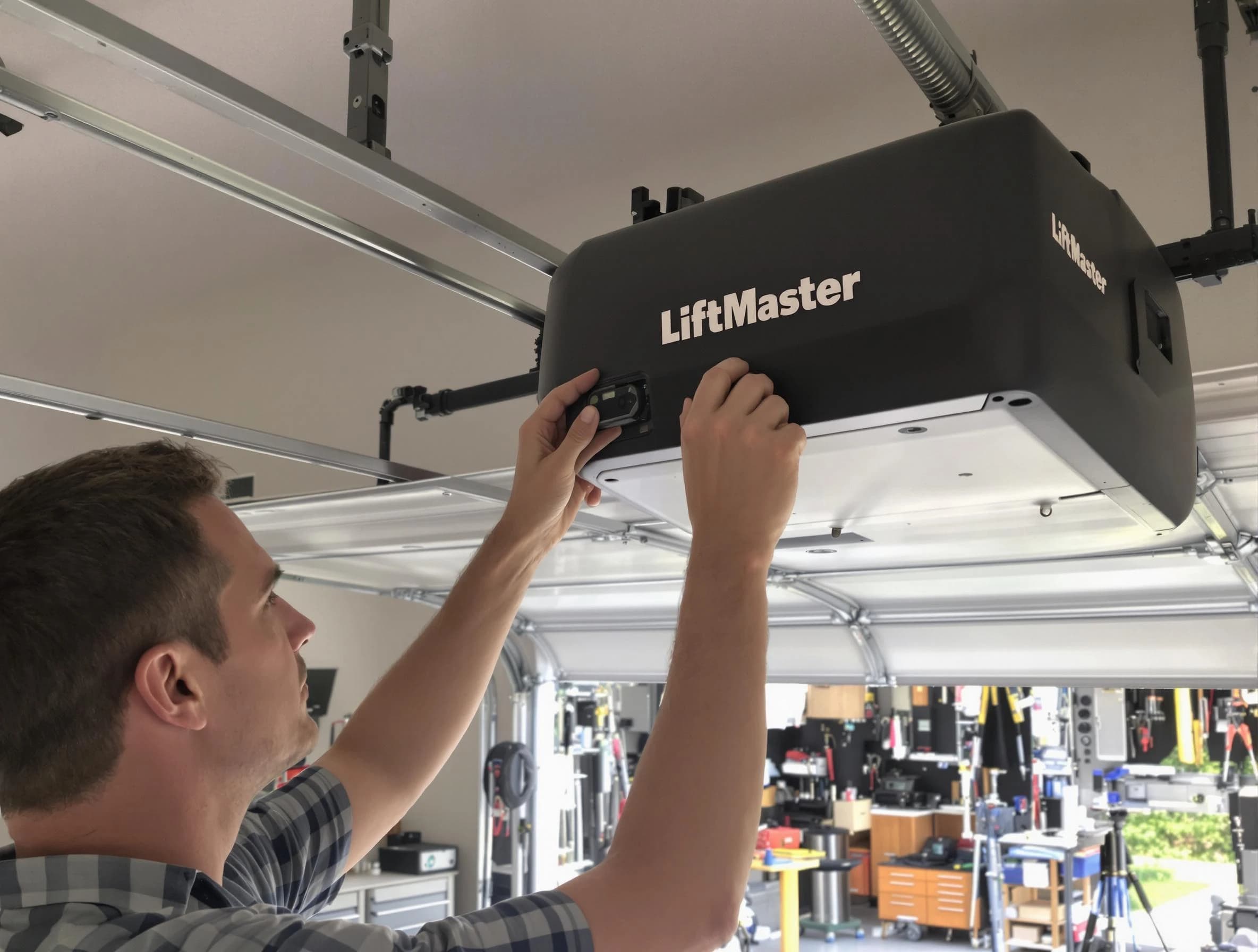 Peoria Garage Door Repair technician repairing garage door opener in Peoria