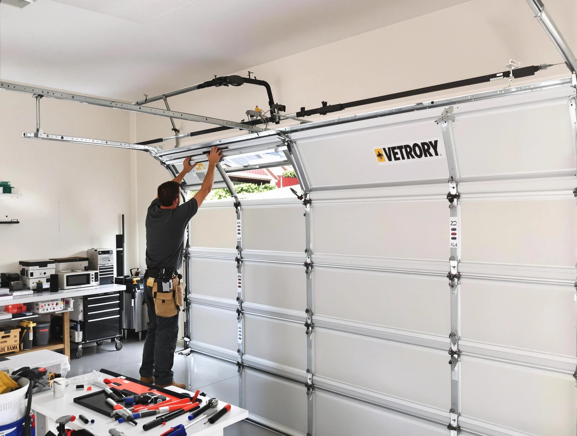 Peoria Garage Door Repair technician performing section replacement in Peoria
