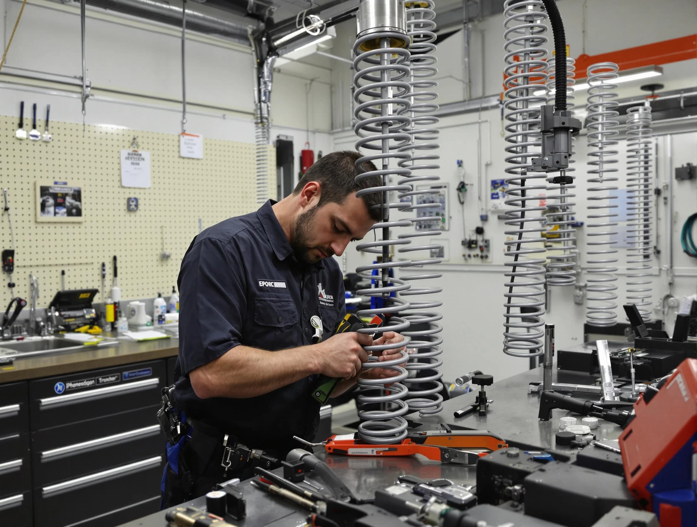Peoria Garage Door Repair technician performing spring repair in Peoria