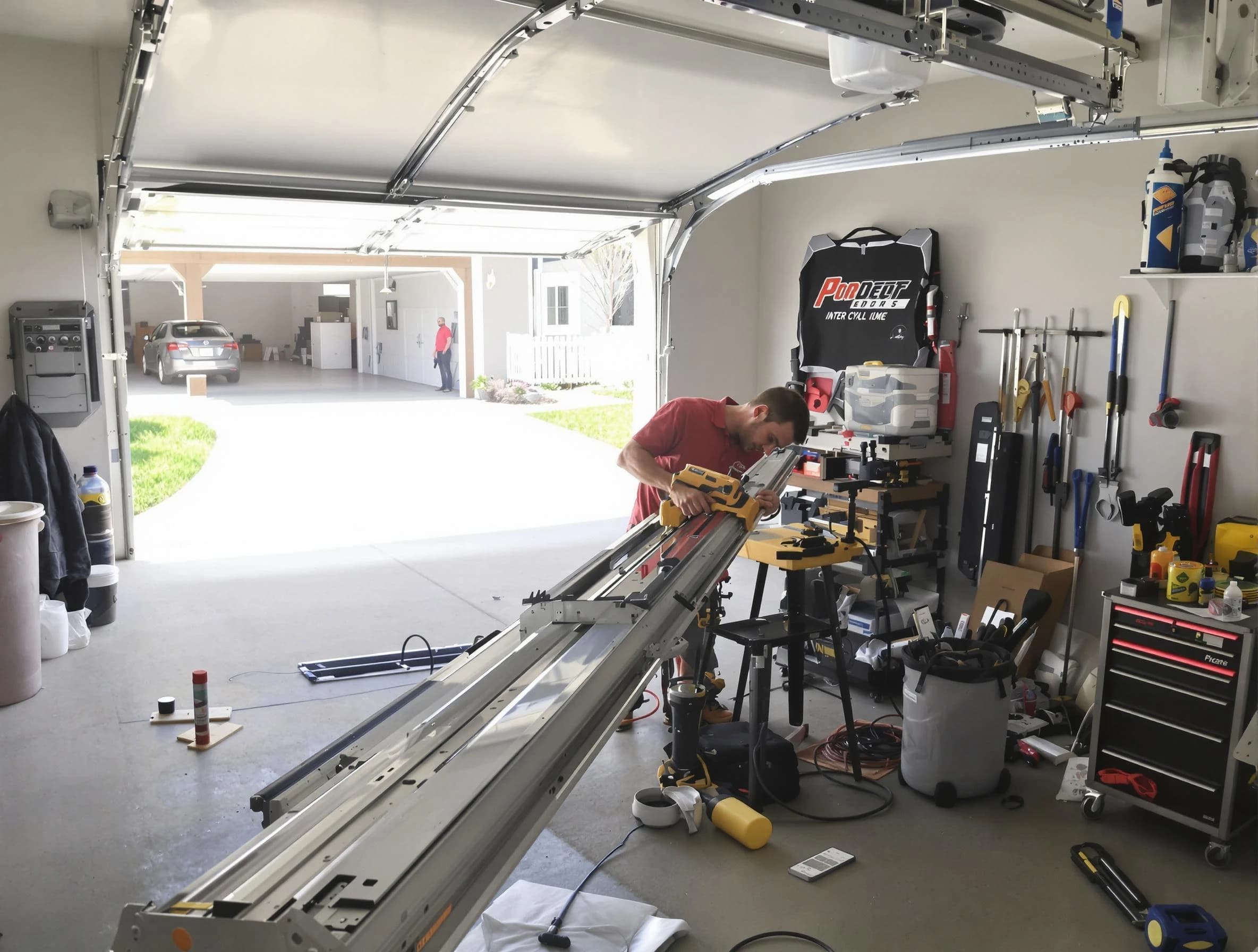 Peoria Garage Door Repair expert performing track repair in Peoria