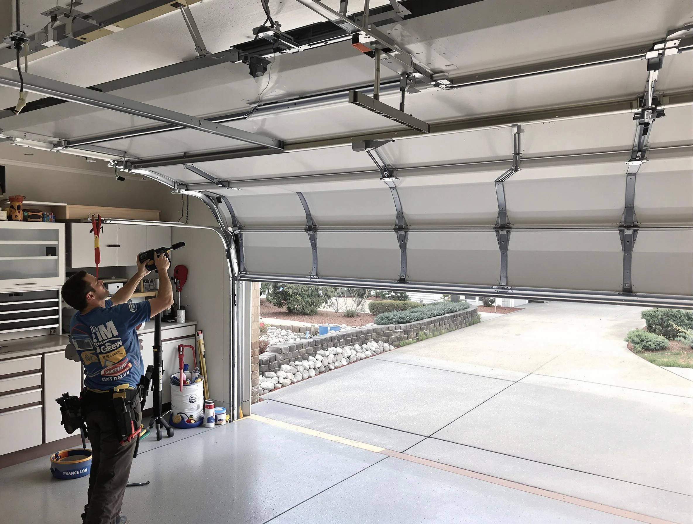 Garage door track repair service by Peoria Garage Door Repair in Peoria